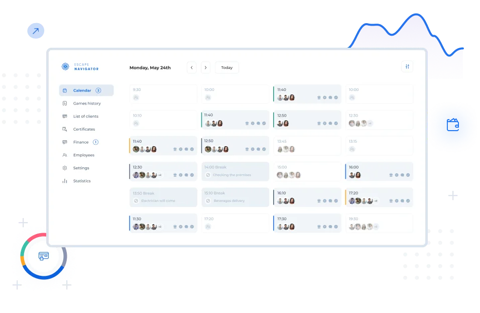 Sistema CRM <br/> y widgets de reserva en línea